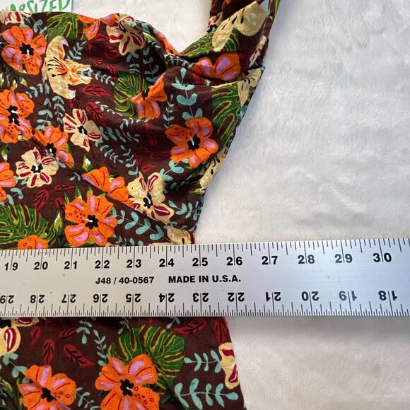 Talulah Womens Floral Button-Down Mini Shirt Dress Oversized Multicolor Small - Picture 5 of 6